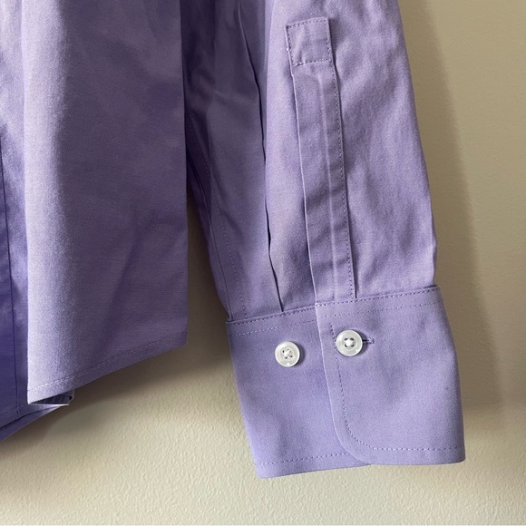 Eddie Bauer Stretch Wrinkle Resistant Light Purple Button Front Shirt - Picture 5 of 7